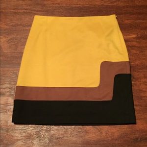 LOFT Yellow Multicolored Skirt